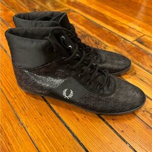 Fred Perry Black Sequin Sneakers